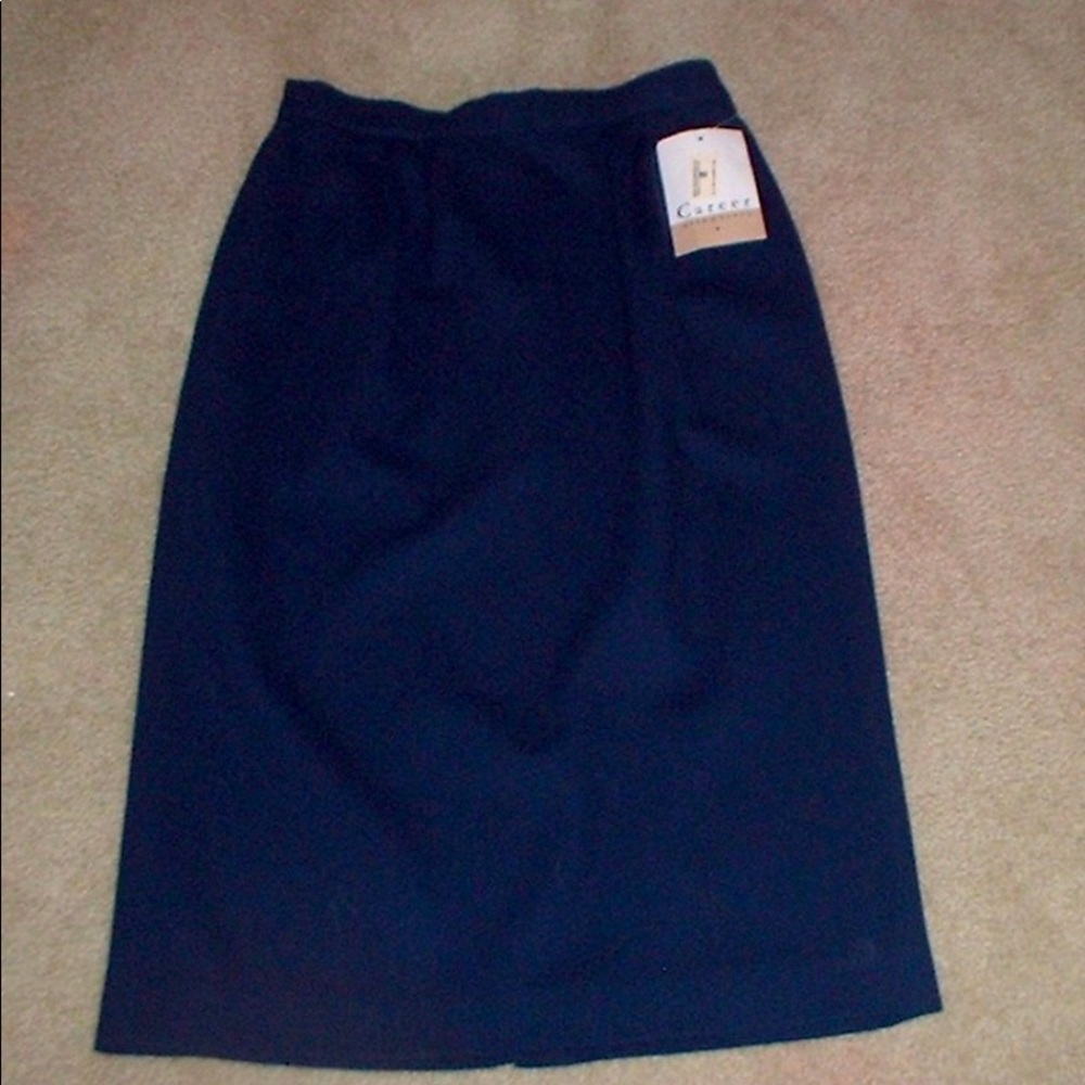 Navy Blue Wool Skirt (NEW)